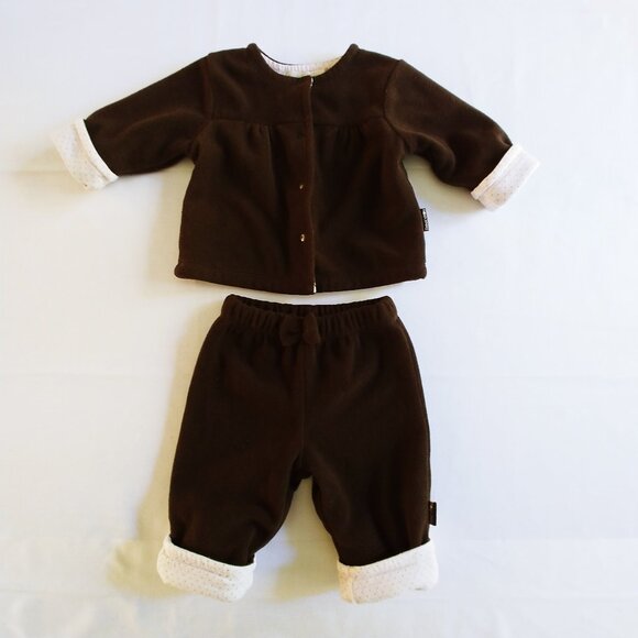 2 pc Bout'Chou Fleece Coordinated Jacket and Pant Set 1 Month - Picture 3 of 12